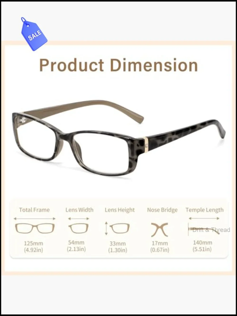 2 Pack Vintage Blue Light Blocking Reading Glasses with Case